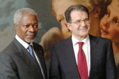 Annan国連事務総長とProdi欧州委員長